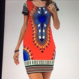 African Dashiki Mini Dress